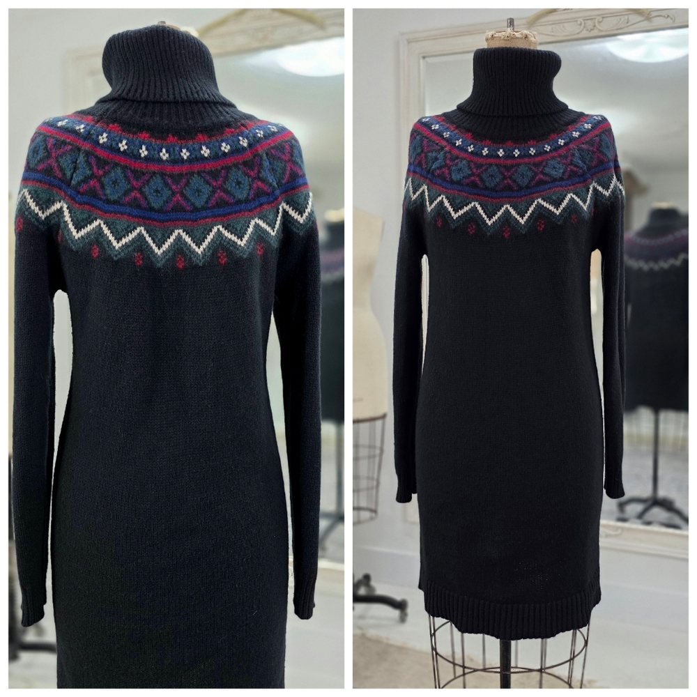 Ralph Lauren Fair Isle Turtleneck Sweater Dress - Picture 2 of 8